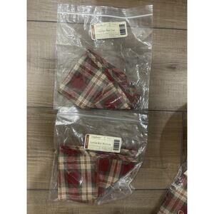 Longaberger LITTLE BIN basket Liners Top AND Bottom ORCHARD PARK PLAID NEW